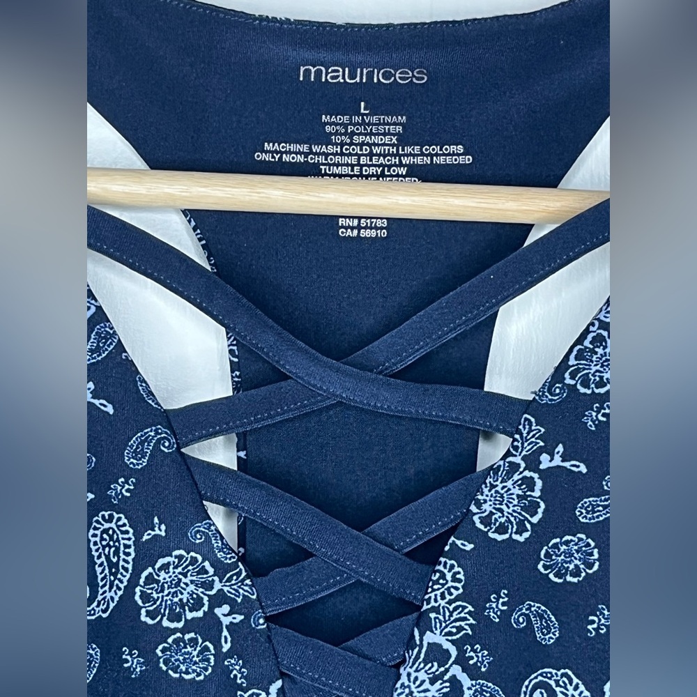 Maurices Blue Floral Crisscross Sports Bra